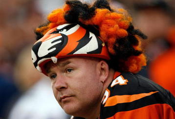 CINCINNATI - OCTOBER 25:  A Cincinnati Bengals fan is pictured during the NFL game against the Chicago Bears at Paul Brown Stadium on October 25, 2009 in Cincinnati, Ohio.  The Bengals won 45-10.  (Photo by Andy Lyons/Getty Images)