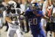 BOISE, ID - SEPTEMBER 3: Willie Glasper #17 of the Oregon Ducks battles for position with Mitch Burroughs #20 of the Boise State as a pass is thrown in second quarter of the game on September 3, 2009 at Broncos Stadium in Boise, Idaho. Boise State won the game 19-8. (Photo by Steve Dykes/Getty Images)