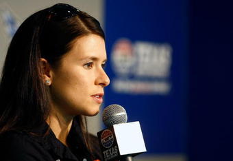 FT. WORTH , TX - JUNE 04:  :  Danica Patrick speaks at a press conference during practice for the IRL IndyCar Series Bombardier Learjet 550k on June 4, 2009 at Texas Motor Speedway in Ft. Worth, Texas.  (Photo by Jonathan Ferrey/Getty Images)