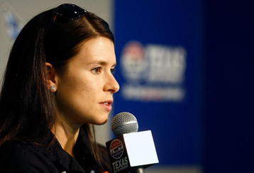 FT. WORTH , TX - JUNE 04:  :  Danica Patrick speaks at a press conference during practice for the IRL IndyCar Series Bombardier Learjet 550k on June 4, 2009 at Texas Motor Speedway in Ft. Worth, Texas.  (Photo by Jonathan Ferrey/Getty Images)