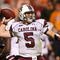 KNOXVILLE, TN - OCTOBER 31: Stephen Garcia #5 of the South Carolina Gamecocks drops back to throw the ball against the Tennessee Volunteers at Neyland Stadium on October 31, 2009 in Knoxville, Tennessee. (Photo by Streeter Lecka/Getty Images)