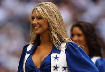 DALLAS - SEPTEMBER 28:  Tobie Percival of the Dallas Cowboys Cheerleaders performs during a game against the Washington Redskins at Texas Stadium on September 28, 2008 in Irving, Texas.  (Photo by Ronald Martinez/Getty Images)