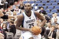 MINNEAPOLIS - OCTOBER 28: Al Jefferson #25 of the Minnesota Timberwolves drives to the basket against the New Jersey Nets at the Target Center on October 28, 2009 in Minneapolis, Minnesota. The Timberwolves defeated the Nets 95-93. NOTE TO USER: User expressly acknowledges and agrees that, by downloading and or using this photograph, User is consenting to the terms and conditions of the Getty Images License Agreement. (Photo by Genevieve Ross/Getty Images)
