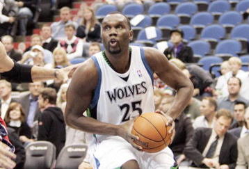 MINNEAPOLIS - OCTOBER 28: Al Jefferson #25 of the Minnesota Timberwolves drives to the basket against the New Jersey Nets at the Target Center on October 28, 2009 in Minneapolis, Minnesota. The Timberwolves defeated the Nets 95-93. NOTE TO USER: User expressly acknowledges and agrees that, by downloading and or using this photograph, User is consenting to the terms and conditions of the Getty Images License Agreement. (Photo by Genevieve Ross/Getty Images)