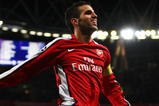 LONDON, ENGLAND - NOVEMBER 04:  Cesc Fabregas of Arsenal celebrates scoring the third goal of the game during the UEFA Champions League Group H match between Arsenal and AZ Alkmaar at the Emirates Stadium on November 4, 2009 in London, England.  (Photo by Phil Cole/Getty Images)