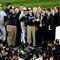 NEW YORK - NOVEMBER 04:  New York Yankees Managing General Partner Hal Steinbrenner of the New York Yankees celebrates with the trophy after their 7-3 win against the Philadelphia Phillies in Game Six of the 2009 MLB World Series at Yankee Stadium on November 4, 2009 in the Bronx borough of New York City.  (Photo by Al Bello/Getty Images)