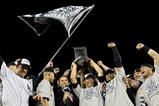 NEW YORK - NOVEMBER 04:  The New York Yankees celebrate after their 7-3 win against the Philadelphia Phillies in Game Six of the 2009 MLB World Series at Yankee Stadium on November 4, 2009 in the Bronx borough of New York City.  (Photo by Pool/Getty Images)
