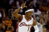 CLEVELAND - MAY 28:  Daniel Gibson #1 of the Cleveland Cavaliers reacts after making a three point basket against the Orlando Magic in Game Five of the Eastern Conference Finals during the 2009 Playoffs at Quicken Loans Arena on May 28, 2009 in Cleveland, Ohio. NOTE TO USER: User expressly acknowledges and agrees that, by downloading and or using this photograph, User is consenting to the terms and conditions of the Getty Images License Agreement  (Photo by Gregory Shamus/Getty Images)