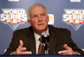 NEW YORK - NOVEMBER 03:  Manager Charlie Manuel of the Philadelphia Phillies speaks to the media during a press conference at Yankee Stadium on November 3, 2009 in the Bronx borough of New York City.  (Photo by Jared Wickerham/Getty Images)