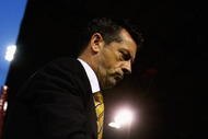 BURNLEY, ENGLAND - OCTOBER 31: Phil Brown, manager of Hull City walks off after the Barclays Premier League match between Burnley and Hull City at Turf Moor on October 31, 2009 in Burnley, England. (Photo by Matthew Lewis/Getty Images)