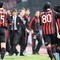 NAPLES, ITALY - OCTOBER 28:  Gianluca Zambrotta and Ronaldinho and Filippo Inzaghi of AC Milan celebrate after scoring the first goal during the Serie A match between SSC Napoli and AC Milan at Stadio San Paolo on October 28, 2009 in Rome, Italy.  (Photo by Giuseppe Bellini/Getty Images)