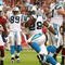 GLENDALE, AZ - NOVEMBER 01:  Running back Jonathan Stewart #28 of the Carolina Panthers scores a 6 yard rushing touchdown past Dominique Rodgers-Cromartie #28 of the Arizona Cardinals during the first quarter of the NFL game at the Universtity of Phoenix Stadium on November 1, 2009 in Glendale, Arizona.  (Photo by Christian Petersen/Getty Images)