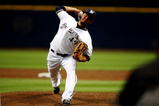 MILWAUKEE - JULY 1:   Yovani Gallardo #49 of the Milwaukee Brewers pitches against the New York Mets during the game at Miller Park on July 1, 2009 in Milwaukee, Wisconsin.  (Photo by Jonathan Daniel/Getty Images)