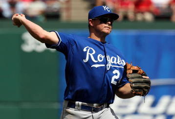 ARLINGTON, TX - APRIL 19:  Third baseman Mark Teahen #24 of the Kansas City Royals on April 19, 2009 at Rangers Ballpark in Arlington, Texas.  (Photo by Ronald Martinez/Getty Images)