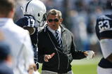 STATE COLLEGE, PA - SEPTEMBER 19: Head coach Joe Paterno of the Penn State Nittany Lions coaches on the sideline during a game against the Temple Owls on September 19, 2009 at Beaver Stadium in State College, Pennsylvania. (Photo by Hunter Martin/Getty Images)