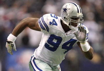 IRVING, TX - DECEMBER 20:  DeMarcus Ware #94 of the Dallas Cowboys rushes the passer from the right side of the defense during their NFL game against the Baltimore Ravens at Texas Stadium on December 20, 2008 in Irving, Texas. The Ravens defeated the Cowboys 33-24. (Photo by Ronald Martinez/Getty Images)
