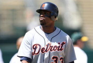 OAKLAND, CA - JULY 01:  Marcus Thames #33 of the Detroit Tigers looks on after losing to the Oakland Athletics during a Major League Baseball game on July 1, 2009 at the Oakland Coliseum in Oakland, California.  (Photo by Jed Jacobsohn/Getty Images)