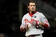 NEW YORK - NOVEMBER 04: Jayson Werth #28 of the Philadelphia Phillies looks on at the end of the top of the second inning against the New York Yankees in Game Six of the 2009 MLB World Series at Yankee Stadium on November 4, 2009 in the Bronx borough of New York City. (Photo by Nick Laham/Getty Images)