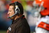 CHICAGO - NOVEMBER 01: Head coach Eric Mangini of the Cleveland Browns watches as his team takes on the Chicago Bears at Soldier Field on November 1, 2009 in Chicago, Illinois. The Bears defeated the Browns 30-6. (Photo by Jonathan Daniel/Getty Images)