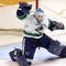 SAN JOSE, CA - SEPTEMBER 18:  Goalie Andrew Raycroft #30 of the Vancouver Canucks in action during their preseason game against the San Jose Sharks at the HP Pavilion on September 18, 2009 in San Jose, California. Joe Loprieno #42 is playing defense for the Sharks.  (Photo by Ezra Shaw/Getty Images)