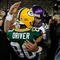 GREEN BAY, WI - NOVEMBER 1: Quarterback Brett Favre #4 of the Minnesota Vikings hugs a Donald Driver #80 of the Green Bay Packers at Lambeau Field on November 1, 2009 in Green Bay, Wisconsin. The Vikings defeated the Packers 38-26. (Photo by Scott Boehm/Getty Images)