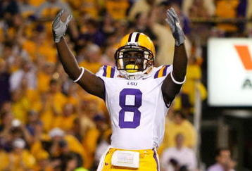 BATON ROUGE, LA - OCTOBER 10:  Trindon Holliday #8 of the Louisiana State University Tigers against the Florida Gators at Tiger Stadium on October 10, 2009 in Baton Rouge, Louisiana.  (Photo by Kevin C. Cox/Getty Images)