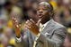COLUMBIA, MISSOURI - FEBRUARY 14: Head coach Mike Anderson of the Missouri Tigers reacts to the action against the Nebraska Huskers during the game on February 14, 2009 at Mizzou Arena in Columbia, Missouri. (Photo by: Jamie Squire/Getty Images)
