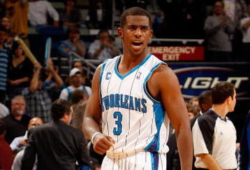 NEW ORLEANS - NOVEMBER 04:  Chris Paul #3 of the New Orleans Hornets reacts to tying the game against the Dallas Mavericks at New Orleans Arena on November 4, 2009 in New Orleans, Louisiana.  NOTE TO USER: User expressly acknowledges and agrees that, by downloading and or using this photograph, User is consenting to the terms and conditions of the Getty Images License Agreement.  (Photo by Chris Graythen/Getty Images)