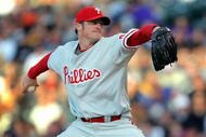 DENVER - APRIL 11: Starting pitcher Brett Myers #39 of the Philadelphia Phillies delivers against the Colorado Rockies during MLB action at Coors Field on April 11, 2009 in Denver, Colorado. (Photo by Doug Pensinger/Getty Images)