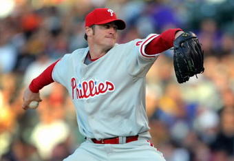 DENVER - APRIL 11:  Starting pitcher Brett Myers #39 of the Philadelphia Phillies delivers against the Colorado Rockies during MLB action at Coors Field on April 11, 2009 in Denver, Colorado.  (Photo by Doug Pensinger/Getty Images)