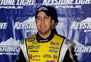 FORT WORTH, TX - NOVEMBER 05:  Matt Crafton, driver of the #88 Menards/McGuire-Nicholas Chevrolet, poses after winning the pole award during qualifying for the NASCAR Camping World Truck Series WinStar World Casino 350 at Texas Motor Speedway on November 5, 2009 in Fort Worth, Texas.  (Photo by John Harrelson/Getty Images for NASCAR)