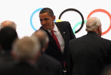 COPENHAGEN, DENMARK - OCTOBER 02:  US President Barack Obama greets IOC members after the Chicago 2016 presentation on October 2, 2009 at the Bella Centre in Copenhagen, Denmark. The 121st session of the International Olympic Committee (IOC) will vote on October 2 on whether Chicago, Tokyo, Rio de Janeiro or Madrid will host the 2016 Olympic Games.  (Photo by John Gichigi/Getty Images)