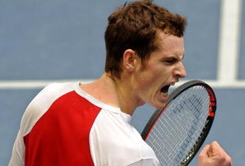 VALENCIA, SPAIN - NOVEMBER 06:  Andy Murray of Great Britain celebrates a breakpoint in his quarter final match against Albert Montanes of Spain during the ATP 500 World Tour Valencia Open tennis tournament at the Ciudad de las Artes y las Ciencias on November 6, 2009 in Valencia, Spain. Murray won the match in two sets, 6-4 and 6-2.  (Photo by Jasper Juinen/Getty Images)