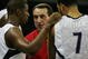 MACAU, CHINA - AUGUST 01:  Head coach Mike Krzyzewski talks with Chris Paul #13 and Deron Williams #7 of the USA Basketball Men's Senior National Team during the USA Basketball International Challenge exhibition game against the Turkey National Team at the Coati Strip Cotai Arena August 1, 2008 in Macau, China.  (Photo by MN Chan/Getty Images)