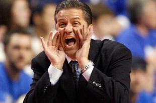 LEXINGTON, KY - NOVEMBER 02:  John Calipari the Head Coach of the Kentucky Wildcats gives instructions to his team during the game against the Campbellsville University Tigers at Rupp Arena on November 2, 2009 in Lexington, Kentucky.  (Photo by Andy Lyons/Getty Images)