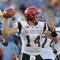 PASADENA, CA - SEPTEMBER 05:   Ryan Lindley #14 of the San Diego State Aztecs looks to pass the ball during the game against the UCLA Bruins at The Rose Bowl on September 5, 2009 in Pasadena, California.  (Photo by Lisa Blumenfeld/Getty Images)