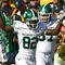 SOUTH BEND, IN - SEPTEMBER 19: Keshawn Martin #82 of the Michigan State Spartans celebrates throwing a touchdown pass on an option play against the Notre Dame Fighting Irish on September 19, 2009 at Notre Dame Stadium in South Bend, Indiana. (Photo by Jonathan Daniel/Getty Images)