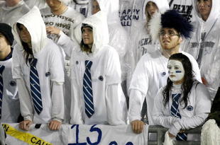 STATE COLLEGE, PA - SEPTEMBER 26:  Fans of the Penn State Nittnay Lions look on just prior to losing to the Iowa Hawkeyes 21-10 on September 26, 2009 at Beaver Stadium in State College, Pennsylvania.  (Photo by Gregory Shamus/Getty Images)