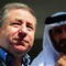 ABU DHABI, UNITED ARAB EMIRATES - OCTOBER 31:  New F.I.A. President Jean Todt is interviewed in the pitlane before qualifying for the Abu Dhabi Formula One Grand Prix at the Yas Marina Circuit on October 31, 2009 in Abu Dhabi, United Arab Emirates.  (Photo by Clive Mason/Getty Images)