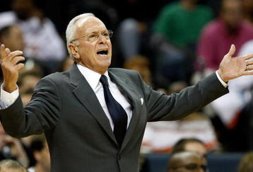 CHARLOTTE, NC - MARCH 31:  Head coach Larry Brown of the Charlotte Bobcats yells to his team during their game against the Los Angeles Lakers at Time Warner Cable Arena on March 31, 2009 in Charlotte, North Carolina.  NOTE TO USER: User expressly acknowledges and agrees that, by downloading and/or using this Photograph, user is consenting to the terms and conditions of the Getty Images License Agreement.  (Photo by Streeter Lecka/Getty Images)