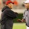ATHENS, GA - SEPTEMBER 26: Head Coach Mark Richt of the Georgia Bulldogs disputes a call with a referee during the game against the Arizona State Sun Devils at Sanford Stadium on September 26, 2009 in Athens, Georgia. (Photo by Scott Cunningham/Getty Images)