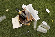 ASCOT, UNITED KINGDOM - JUNE 20:  A empty champagne bottle lies in a bucket on the ground after the first day of Royal Ascot, at the Ascot Racecourse on June 20, 2006 in Ascot, England.  The event has been one of the highlights of the racing and social calendar since 1711, and the royal patronage continues today with a Royal Procession taking place in front of the grandstands daily.  (Photo by Scott Barbour/Getty Images)
