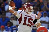 GAINESVILLE, FL - OCTOBER 17: Quarterback Ryan Mallett #15 of the Arkansas Razorbacks sets to pass against the Florida Gators October 17, 2009 at Ben Hill Griffin Stadium in Gainesville, Florida.  (Photo by Al Messerschmidt/Getty Images)