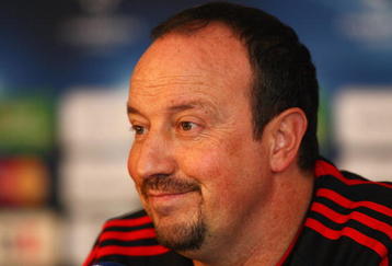 LYON, FRANCE - NOVEMBER 03:  Rafael Benitez the manager of Liverpool smiles during the Liverpool press conference at the Stade de Gerland ahead of the UEFA Champions League group E match on November 3, 2009 in Lyon, France.  (Photo by Michael Steele/Getty Images)