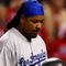 PHILADELPHIA - OCTOBER 19:  Manny Ramirez #99 of the Los Angeles Dodgers reacts after he struck out in the top of the eighth inning against of the Philadelphia Phillies in Game Four of the NLCS during the 2009 MLB Playoffs at Citizens Bank Park on October 19, 2009 in Philadelphia, Pennsylvania.  (Photo by Chris McGrath/Getty Images)
