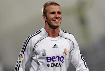 MADRID, SPAIN - JUNE 17:  David Beckham of Real Madrid celebrates after Real won the Primera Liga after the Primera Liga match between Real Madrid and Mallorca at the Santiago Bernabeu stadium on June 17, 2007 in Madrid, Spain.  (Photo by Denis Doyle/Getty Images)