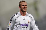 MADRID, SPAIN - JUNE 17:  David Beckham of Real Madrid celebrates after Real won the Primera Liga after the Primera Liga match between Real Madrid and Mallorca at the Santiago Bernabeu stadium on June 17, 2007 in Madrid, Spain.  (Photo by Denis Doyle/Getty Images)