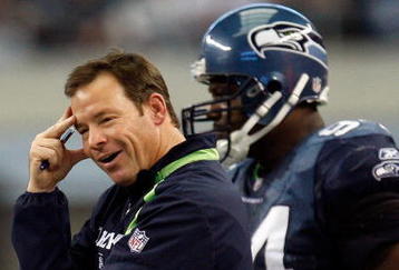 ARLINGTON, TX - NOVEMBER 01:  Head coach Jim Mora of the Seattle Seahawks at Cowboys Stadium on November 1, 2009 in Arlington, Texas.  (Photo by Ronald Martinez/Getty Images)