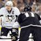 LOS ANGELES, CA - NOVEMBER 05:  Sidney Crosby #87 of the Pittsburgh Penguins faces off against Anze Kopitar #11 of the Los Angeles Kings during the third period at the Staples Center on November 5, 2009 in Los Angeles, California.  (Photo by Harry How/Getty Images)
