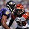 BALTIMORE - OCTOBER 11:  David Jones #20 of the Cincinnati Bengals defends against the Baltimore Ravens at M&T Bank Stadium on October 11, 2009 in Baltimore, Maryland. The Bengals defeated the Ravens 17-14. (Photo by Larry French/Getty Images)
